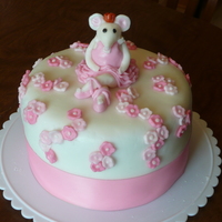 Angelina Ballerina Cake! Fondant 8in cake with fondant decorations! TFL!!!