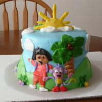 Dora The Explorer Cake! 8in fondant covered cake with fondant decorations! TFL!!!