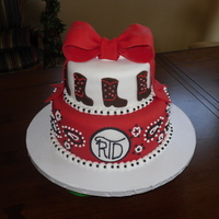 Cowgirl Birthday Cake White chocolate cake with buttercream and fondant