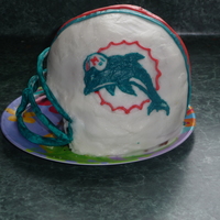 Miami Dolphins Helmet Buttercream and gumpaste