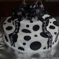 Two Tier 60Th Birthday bow and dots are fondant, rest is BC