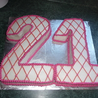 21St Birthday White cake with buttercream icing and decorating