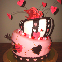 Unique Valentine's Topsy turvy chocolate cake...with love sparkles!!!!