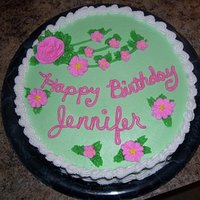 Birthday Cake With Pink Royal Icing Flowers Birthday cake with pink royal icing flowers