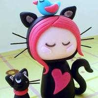 Katsuit Cute fondant cake topper