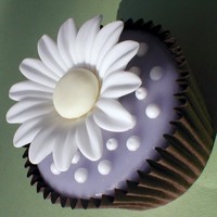 Daisy Cupcakes Tutorial can be found in Peggy P's "Pretty Party Cakes" book. This chocolate cupcake has 2 layers of liquid fondant (1 coat...