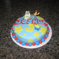 Simple Toy Story Cake This was my original, first practice cake for fondant work. It was my son's 3rd birthday and I used a few of his Toy Story toys to...