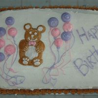Teddy Bear Cake Teddy Bear Birthday Cake with buttercream icing.