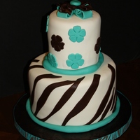 Brown Zebra And Turqoise Thank god it's a different color (tired of doing black zebra and hot pink)