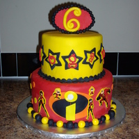 Logan's Cake One of the birthday cakes for my twins 6th birthday. They wanted two different things and Logan picked Incredibles.