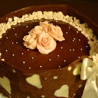 50Th Anniversary Cake For My In-Laws This was my first attempt at making a chocolate collar. I didn't have compounded chocolate so used plain cooking chocolate. The cake...