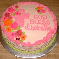 Isabella's Baptism Cake This is one of a trio of cakes done for an adoption/birthday/baptism party. Colors were done to mach the invitation. It was a chocolate...