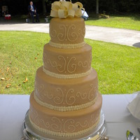 4 Tier Wedding Cake This cake was done for Holly and Chris (Drummer Zac Brown Band) It rained all day Friday while we were trying to decorate and the humidity...