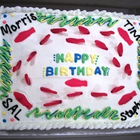 Disaster Cake?? well, having the entire day off and knowing i only had to make a sheet cake for work, i thought simple, i'll do it "later"....