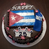 Cuban Queen Bday Cake - Death By Chocolate Cake I just made the "darn good chocolate cake" along with the "chocolate syrup frosting" and i used the mini chips in the...