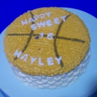 Basketball Birthday Cake White cake with buttercream icing