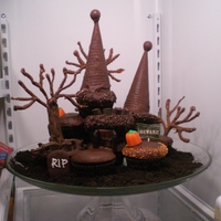 Haunted House Cupakes Chocolate cupcakes with chocolate icing