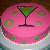 Martini Birthday Buttercream icing, with fondant decorations