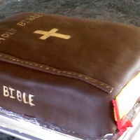 Bible This is probably the best cake that I have made. I made it for a church party. I used two 9"x13" layers on top of each other with...