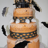 Raven Crazy! My first attempt at a Halloween Cake!! Fondant covered and gumpaste characters. Thanks for looking.