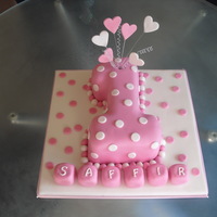 First Birthday Cake Pink and Spotty Cake