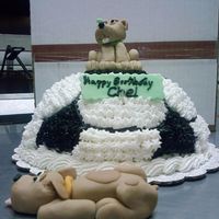 Soccer And Pups i was asked to make a bday cake for a young lady that love soccer and pups and told to use my imagination. this is what i came up with