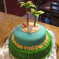 Hawaiian Bridal Shower Cake This is pound cake and chocolate covered in MMF. I made it for my boss's bridal shower at work. She's going to Hawaii for her...