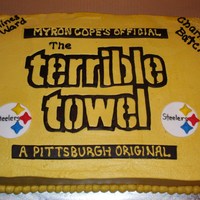 Terrible Towel Peanut Butter buttercream with fondant accents.