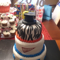 High School Graduation Cake three tier buttercream and fondant. High school & college tiers.