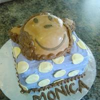 Purple Monkey Cake Layered chocolate and vanilla cake with BC and fondant details. Inspired by all the great cake on CC thanks for the inspiration!