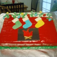 Holiday Warmth BC and MMF, the lights are chocolate covered almonds covered in MMF. It was a fun cake to make!