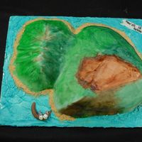 The Island Of Maui This 3D Maui cake was constructed using a 1/2 sheet cake carved and stacked iced with buttercream and covered with rolled fondant. I used...
