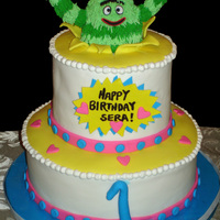 Yo Gabba Gabba Birthday Cake I made this Brobee cake for my sweet little niece's birthday. Brobee was made out of a fondant/gumpaste mixture and then covered in...