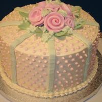 Roses & Dots I did this cake for a group of ladies who get together for a luncheon each time one of them has a birthday. The woman who ordered the cake...