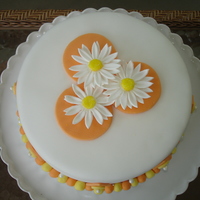 Modern Daisy Cake I did this cake a while back for a book club get together. The daisies are made of gumpaste; the other accents are made of fondant and...