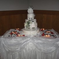 My Niece's Wedding Cake white cake w/strawberry and cream filling...stabilized whipped cream frosting