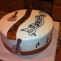 Guitar Going Away Cake Buttercream icing, fondant accents. My husband's coworker was leaving to move to Nashville with hopes of becoming a country singer. So...