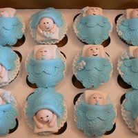 Sleeping Baby Cupcakes Babies & blankets are made out of fondant