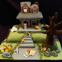 Howloween Party This cake was done for a fundraiser to subsidize cancer treatments for dogs & cats. The cake was vanilla with vanilla buttercream....