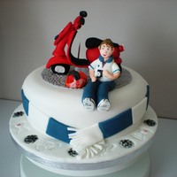 Scooter Ped scooterped and footbal fan teenager cake