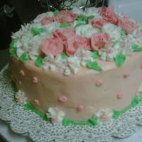 Wilton Cake 3 This is my final cake for the Course 1 Wilton decorating class. It is a from-scratch strawberry cake with crusting cream cheese icing as...