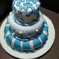 Blue Wedding Shower Cake I'm still pretty new to cake decorating, this was probably my 4th time working with fondant, but I think it was my best cake so far! 3...