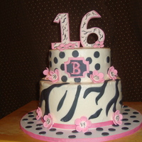 Sweet 16 And Funky bc frosting, gumpaste accentshad finals the same day this was due and I feel I rushed to much. "sigh" only if there were more...