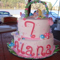 Lainie's Cake buttercream icing, fondant figures lots of PINK!!!!