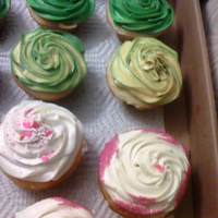 Rose Cupcakes vanilla cupcakes with buttercream icing with differnt colors