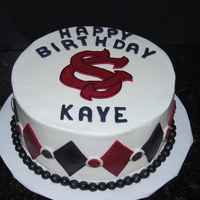 Carolina Birthday Cake BC icing with fondant accents