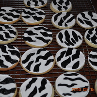 Zebra Cookies Made with color flow icing.