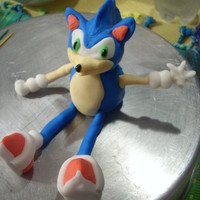 Sonic The Hedgehog Made of fondant for a 5 year old's B-day!