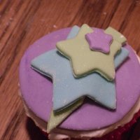 Star Cupcakes Chocolate cupcakes with fondant accents