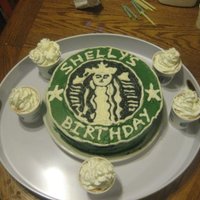 Shelly's Bday starbucks themed cake... my sister shelly loves her starbucks